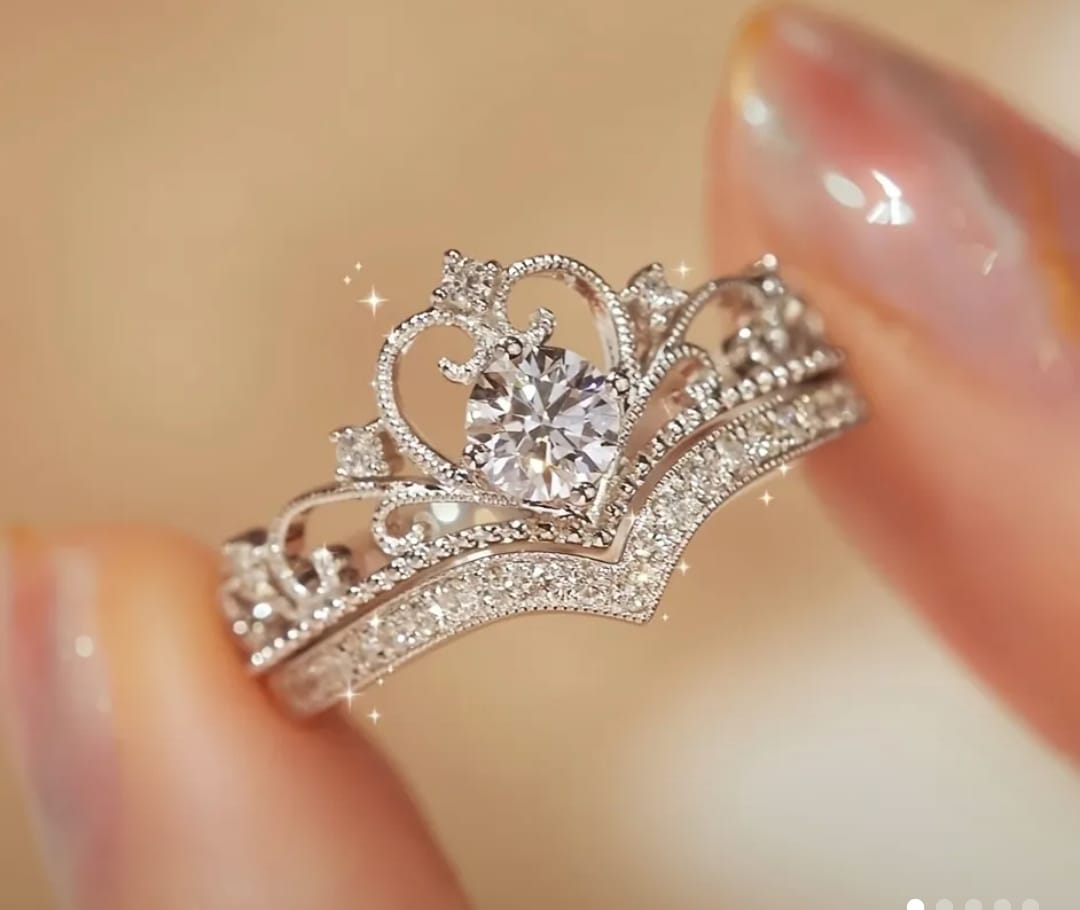 Princess Crown Double Layered Ring,