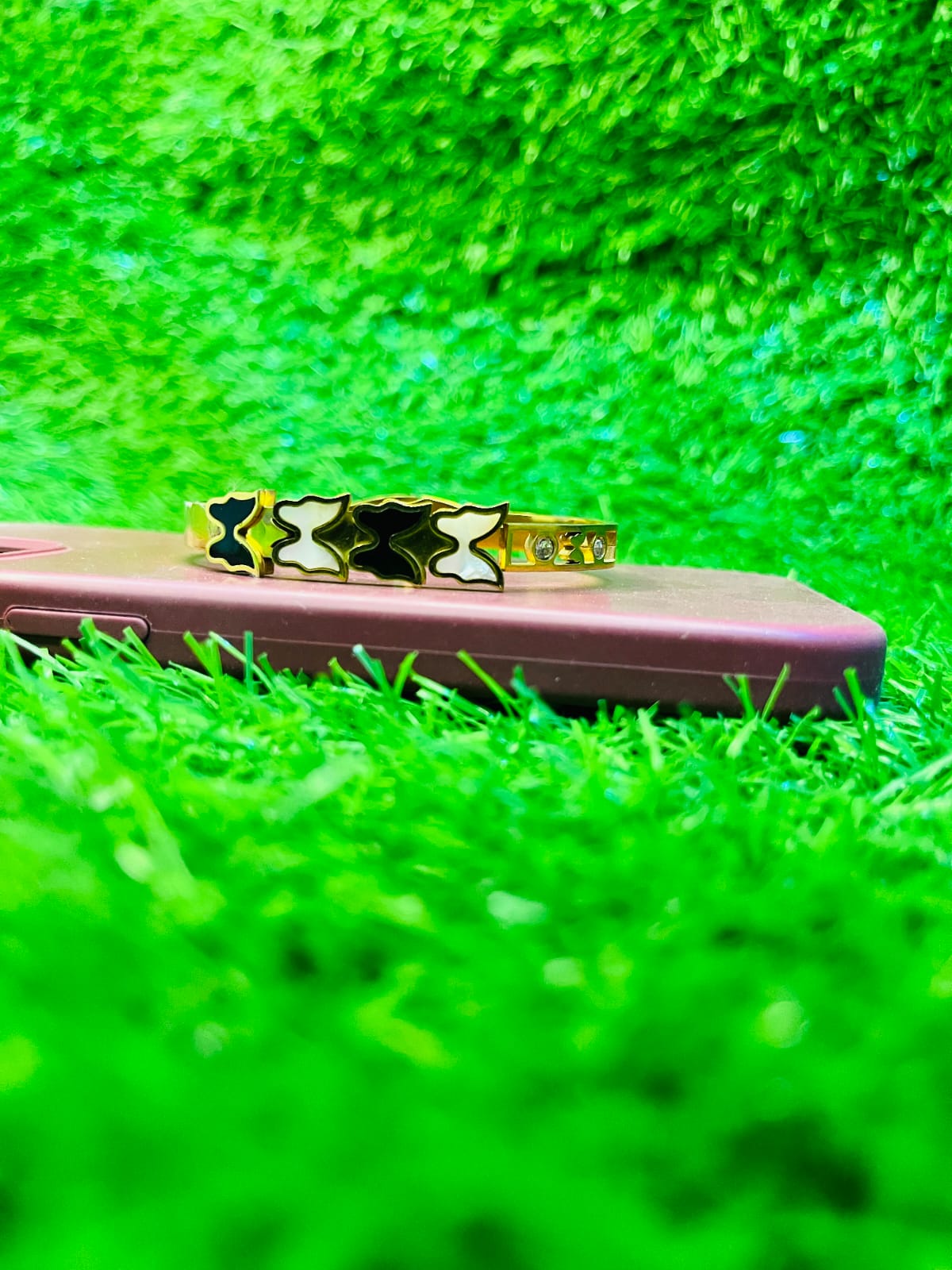 Butterfly Motif Gold-Plated Kada Bracelet